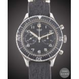 A GENTLEMAN'S STAINLESS STEEL GERMAN MILITARY HEUER BUND FLYBACK CHRONOGRAPH WRIST WATCH CIRCA 1970,