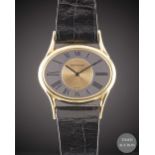 A RARE GENTLEMAN'S 18K SOLID GOLD JAEGER LECOULTRE "MYSTERY" WRIST WATCH CIRCA 1970s, WITH