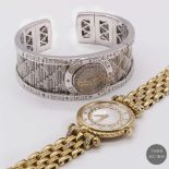 A LOT OF TWO LADIES WATCHES TO INCLUDE AN 18K SOLID WHITE GOLD & DIAMOND BRACELET WATCH BY