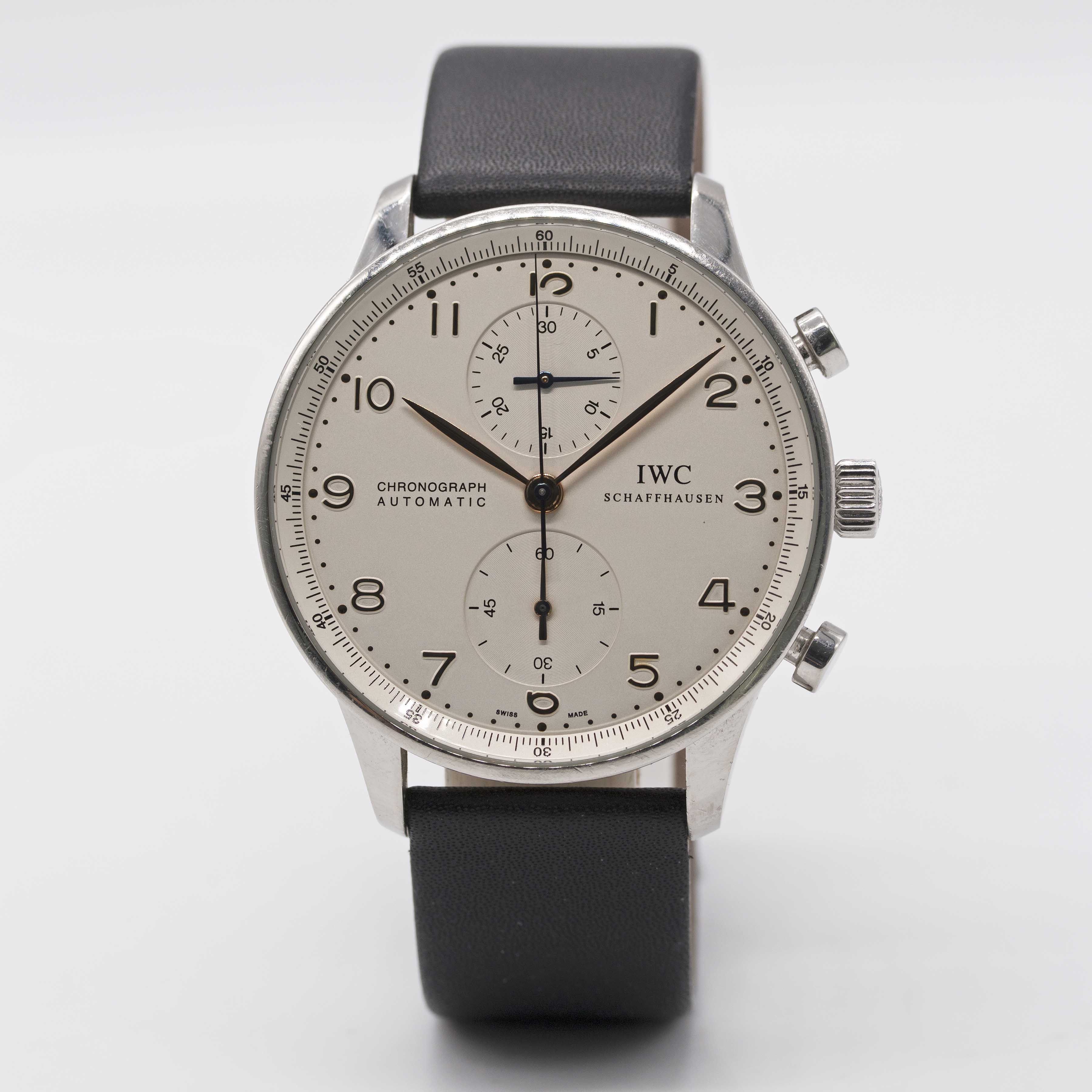 A GENTLEMAN'S STAINLESS STEEL IWC PORTUGUESE AUTOMATIC CHRONOGRAPH WRIST WATCH DATED 2007, REF. - Image 2 of 8