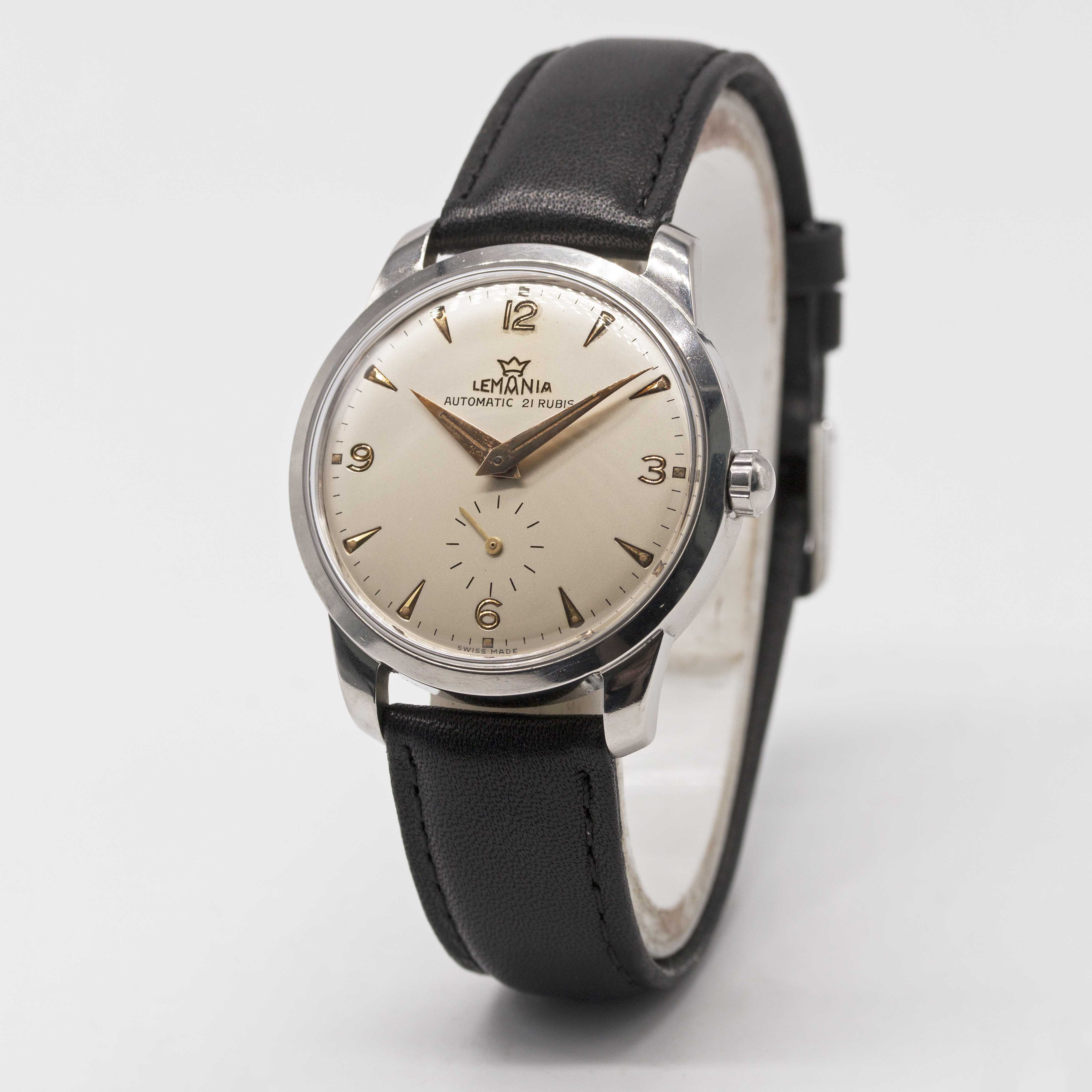 A GENTLEMAN'S STAINLESS STEEL LEMANIA AUTOMATIC WRIST WATCH CIRCA 1960s, REF. 288/3 SILVER DIAL WITH - Image 3 of 6