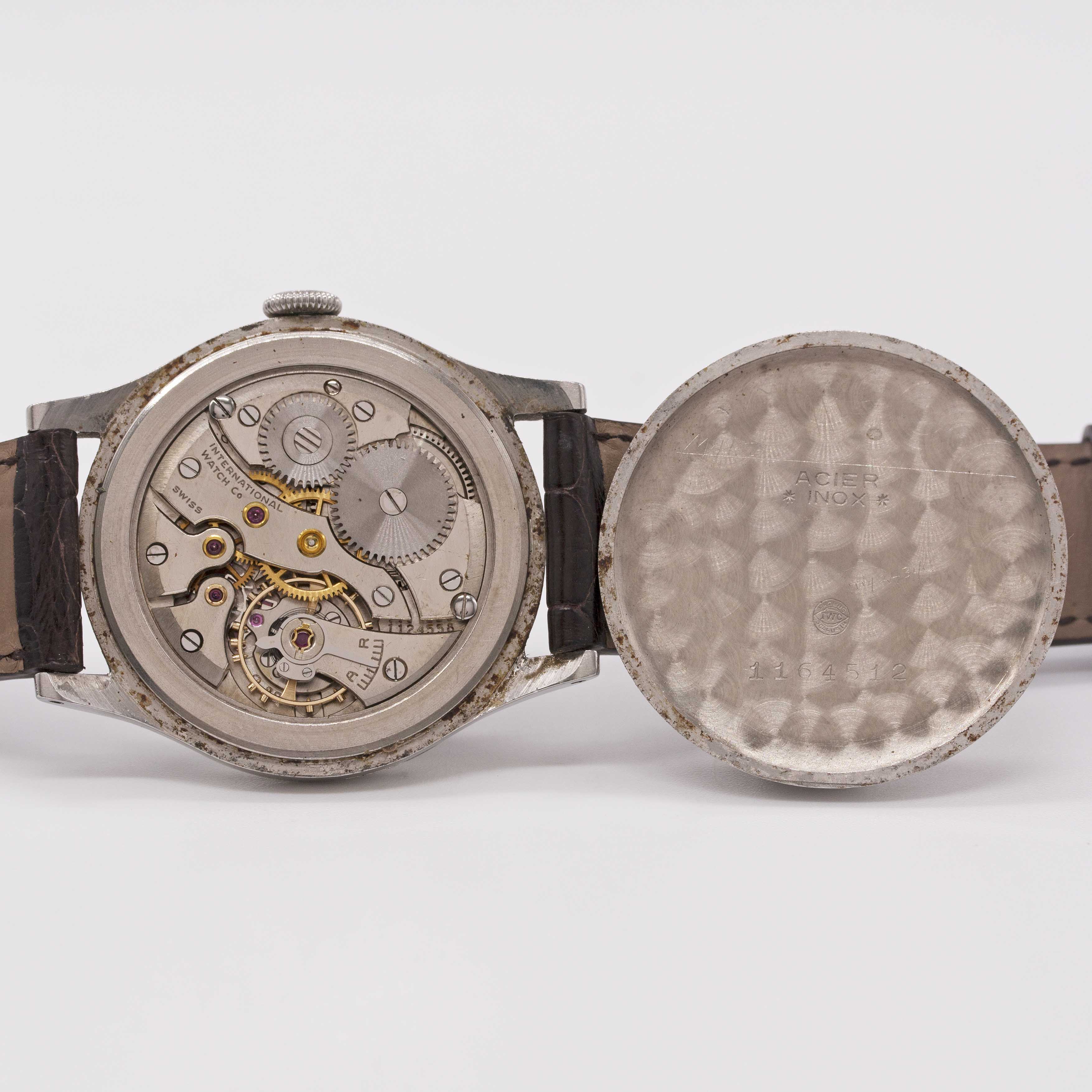 A GENTLEMAN'S STAINLESS STEEL IWC SCHAFFHAUSEN WRIST WATCH CIRCA 1960s Movement: Manual wind, cal. - Image 6 of 8