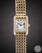 A LADIES 18K SOLID GOLD CARTIER TANK BRACELET WATCH CIRCA 1990s Movement: Quartz, signed Cartier.