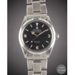 A GENTLEMAN'S STAINLESS STEEL ROLEX OYSTER PERPETUAL EXPLORER PRECISION BRACELET WATCH CIRCA 1967,