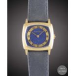 AN 18K SOLID YELLOW GOLD JAEGER LECOULTRE WRIST WATCH CIRCA 1970s, REF. 9032 WITH LAPIS LAZULI