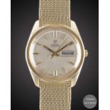 A GENTLEMAN'S 9CT SOLID GOLD OMEGA AUTOMATIC BRACELET WATCH CIRCA 1973 Movement: 24J, automatic,