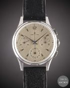 A GENTLEMAN'S STAINLESS STEEL ZENITH CHRONOGRAPH WRIST WATCH CIRCA 1960, WITH CAL. 156H MOVEMENT