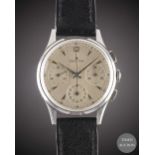 A GENTLEMAN'S STAINLESS STEEL ZENITH CHRONOGRAPH WRIST WATCH CIRCA 1960, WITH CAL. 156H MOVEMENT