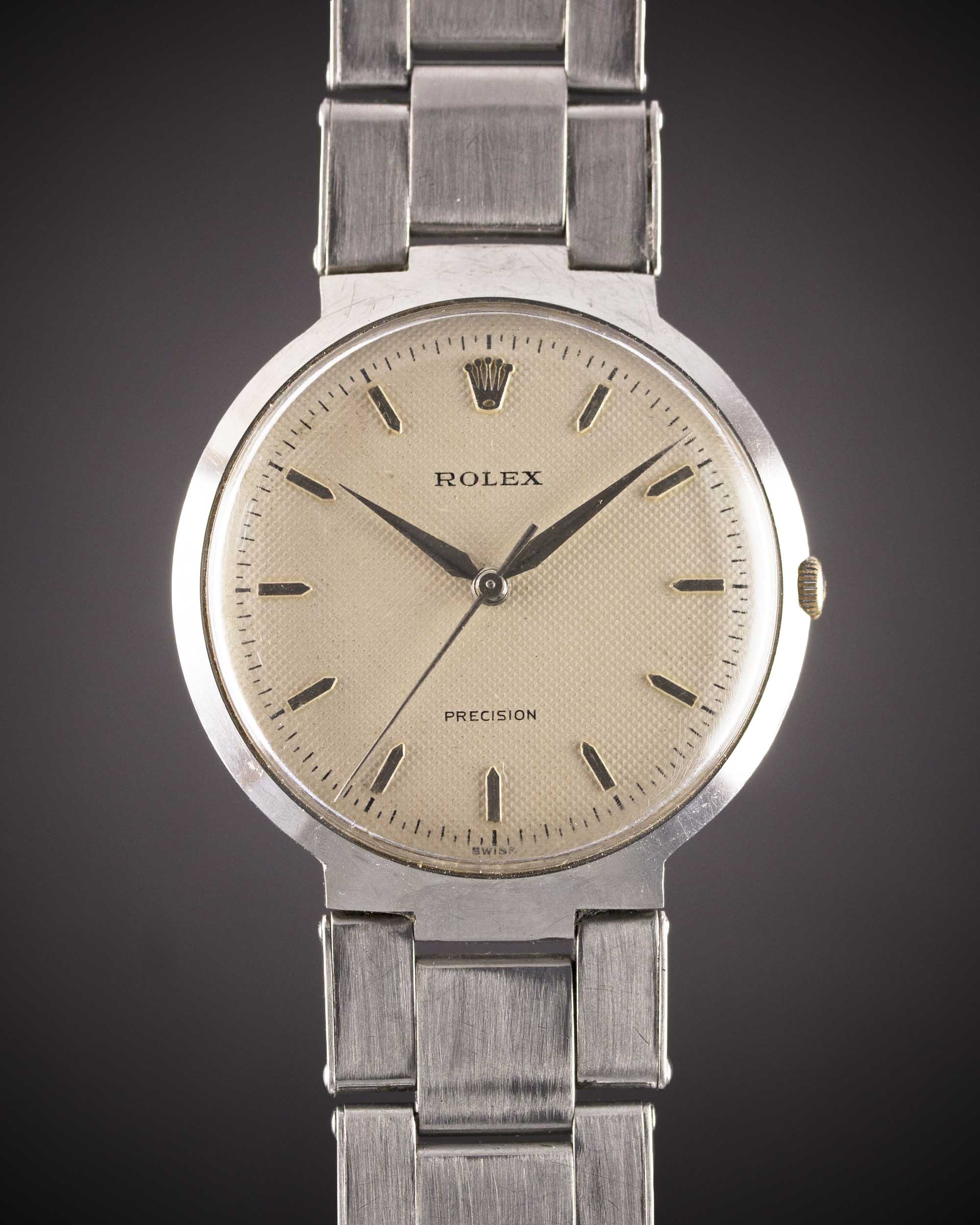 A RARE GENTLEMAN'S STAINLESS STEEL ROLEX "UFO" PRECISION BRACELET WATCH CIRCA 1958, REF. 9083 WITH - Image 2 of 12