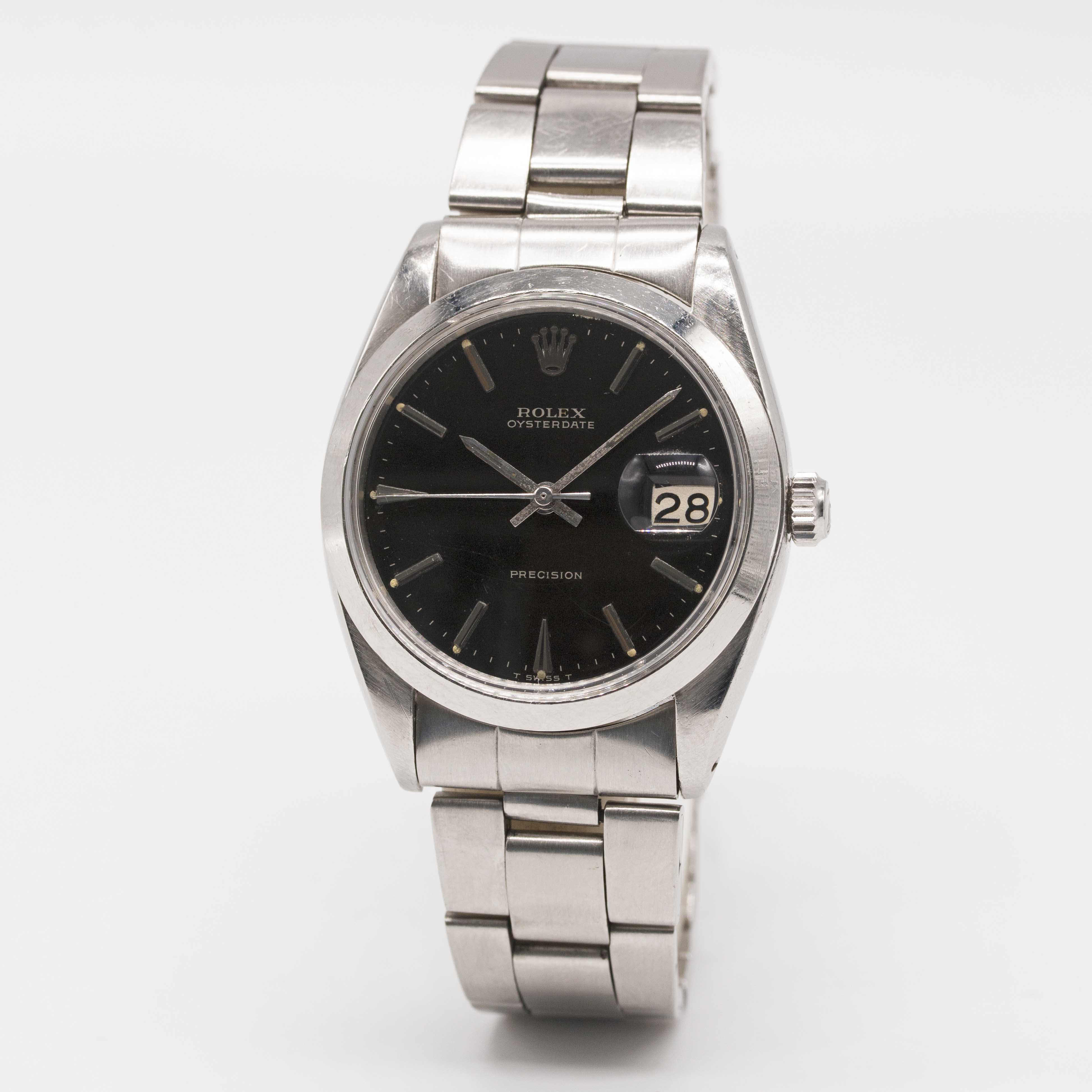 A GENTLEMAN'S STAINLESS STEEL ROLEX OYSTERDATE PRECISION BRACELET WATCH CIRCA 1966, REF. 6694 WITH - Image 4 of 10