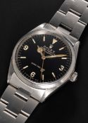 A RARE GENTLEMAN'S STAINLESS STEEL ROLEX OYSTER PERPETUAL EXPLORER SUPER PRECISION BRACELET WATCH