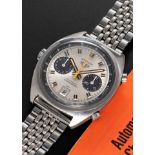 A GENTLEMAN'S STAINLESS STEEL HEUER CARRERA AUTOMATIC CHRONOGRAPH BRACELET WATCH DATED 1971, REF.