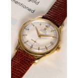 A RARE GENTLEMAN'S 18K SOLID YELLOW GOLD OMEGA "CENTENARY" AUTOMATIC CHRONOMETER WRIST WATCH DATED