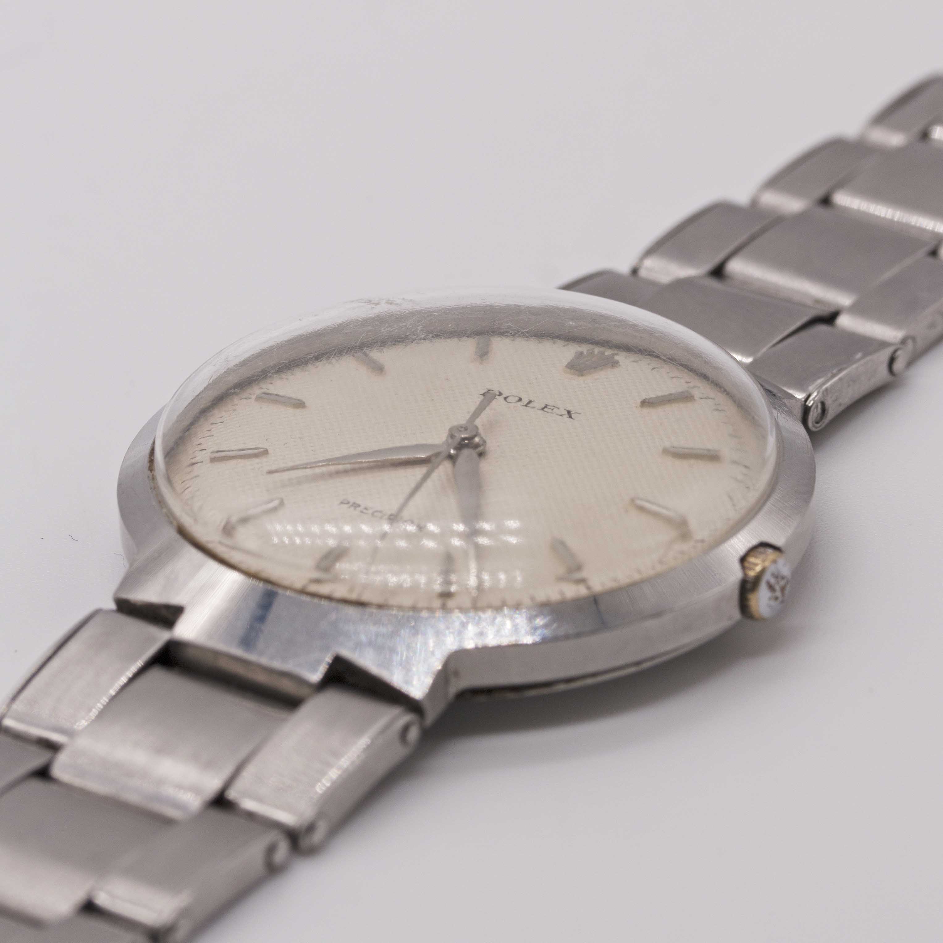 A RARE GENTLEMAN'S STAINLESS STEEL ROLEX "UFO" PRECISION BRACELET WATCH CIRCA 1958, REF. 9083 WITH - Image 4 of 12