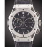 A GENTLEMAN'S TITANIUM HUBLOT CLASSIC FUSION CHRONOGRAPH WRIST WATCH DATED 2016, REF. 521.NX.1170.LR