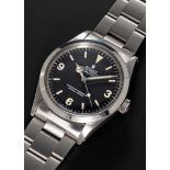 A GENTLEMAN'S STAINLESS STEEL ROLEX OYSTER PERPETUAL EXPLORER BRACELET WATCH CIRCA 1984, REF. 1016