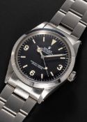 A GENTLEMAN'S STAINLESS STEEL ROLEX OYSTER PERPETUAL EXPLORER BRACELET WATCH CIRCA 1984, REF. 1016