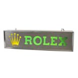 A RARE LARGE STEEL ILLUMINATING ROLEX ADVERTISING SHOP SIGN CIRCA 1970s Measures approx. 92cm by
