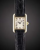 A RARE LADIES 18K SOLID GOLD CARTIER LONDON TANK "LC" WRIST WATCH CIRCA 1975, WITH LONDON