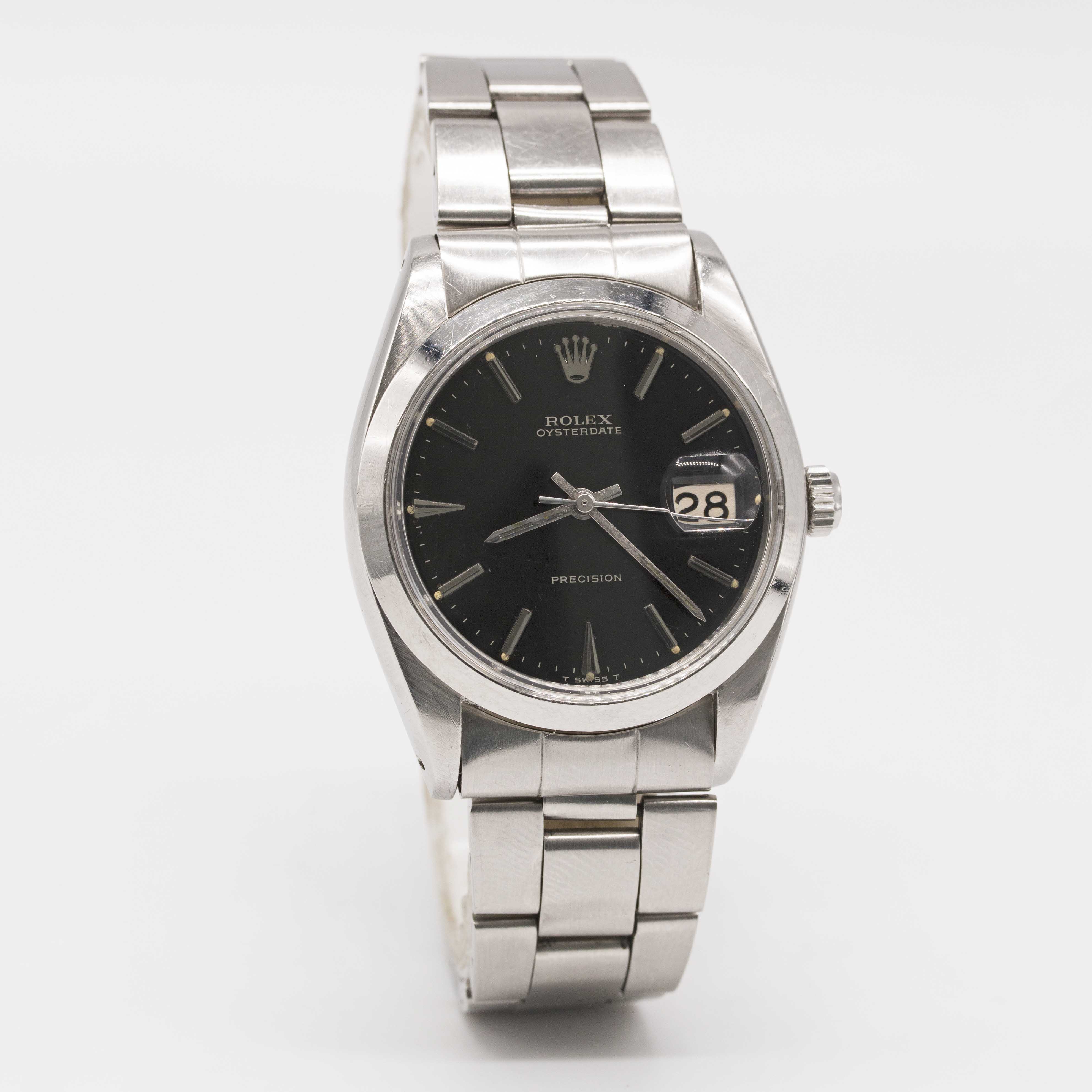 A GENTLEMAN'S STAINLESS STEEL ROLEX OYSTERDATE PRECISION BRACELET WATCH CIRCA 1966, REF. 6694 WITH - Image 5 of 10