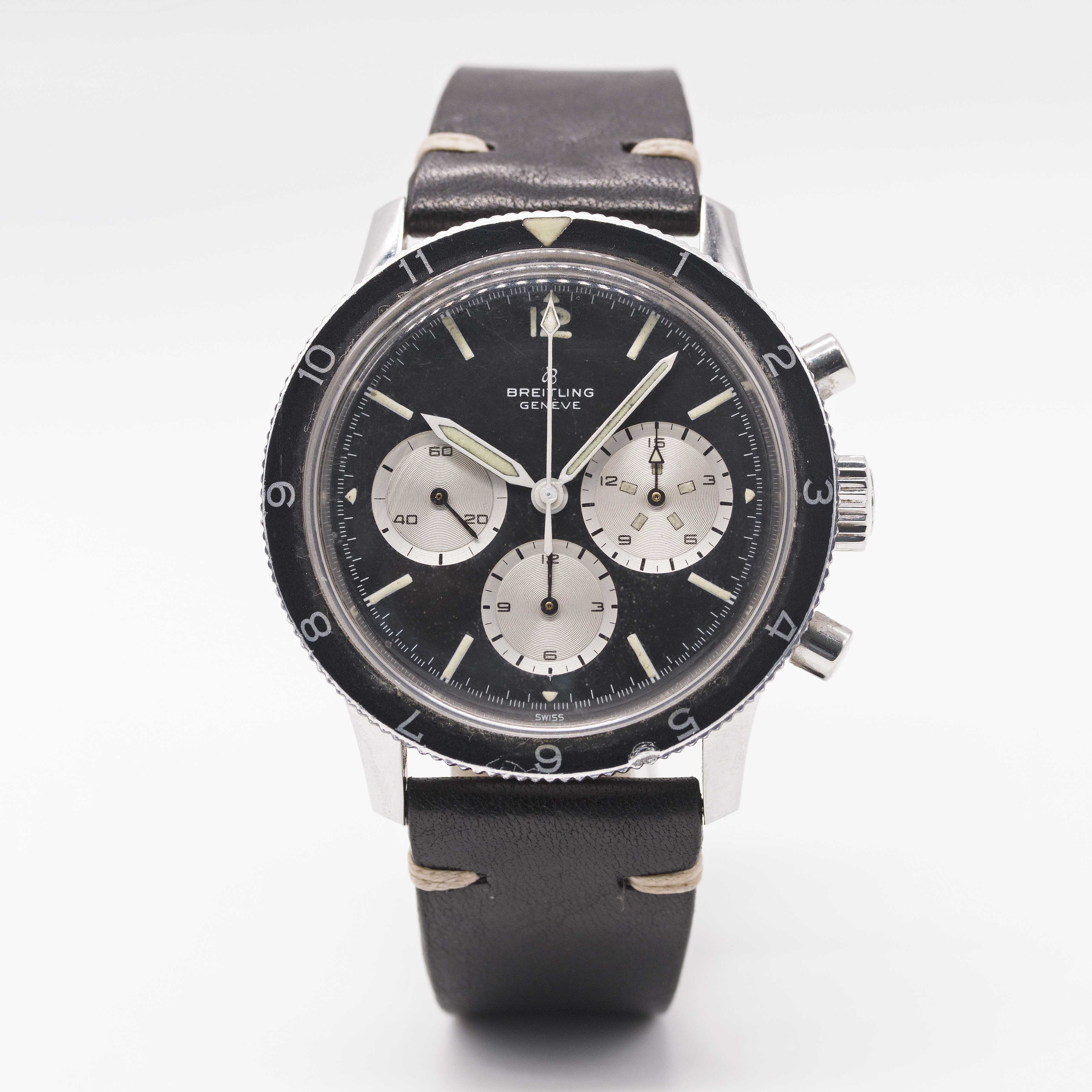 A RARE GENTLEMAN'S STAINLESS STEEL BREITLING CO PILOT "JEAN-CLAUDE KILLY" CHRONOGRAPH WRIST WATCH - Image 3 of 9