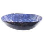 A FINE & RARE LARGE LAPIS LAZULI BOWL CIRCA 1980s This impressive bowl has been made from one