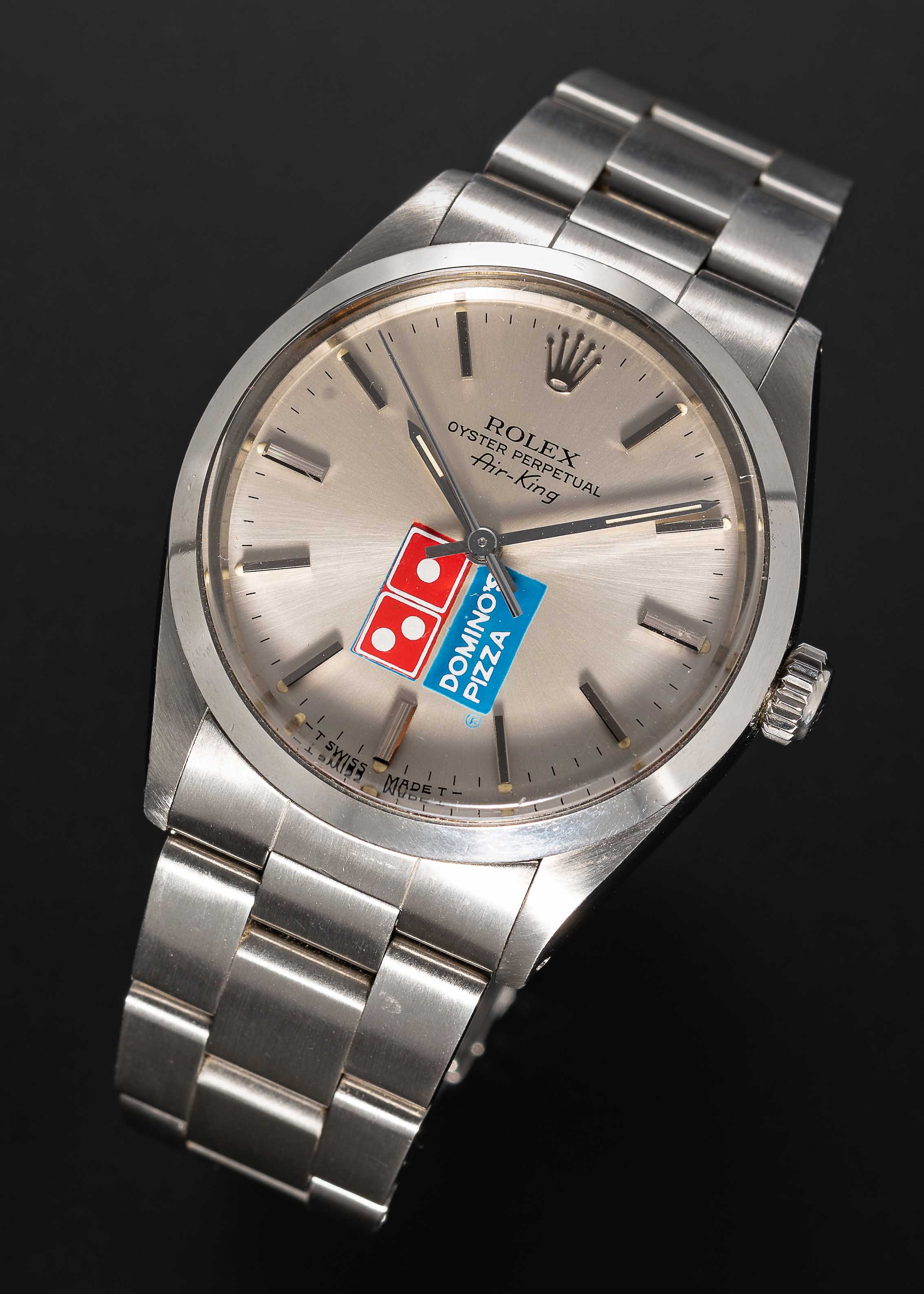 A RARE GENTLEMAN'S STAINLESS STEEL ROLEX OYSTER PERPETUAL AIR KING BRACELET WATCH CIRCA 1989, REF.