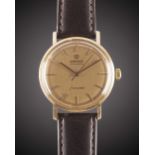 A GENTLEMAN'S 18K SOLID ROSE GOLD OMEGA SEAMASTER AUTOMATIC WRIST WATCH CIRCA 1960s, WITH BRUSHED