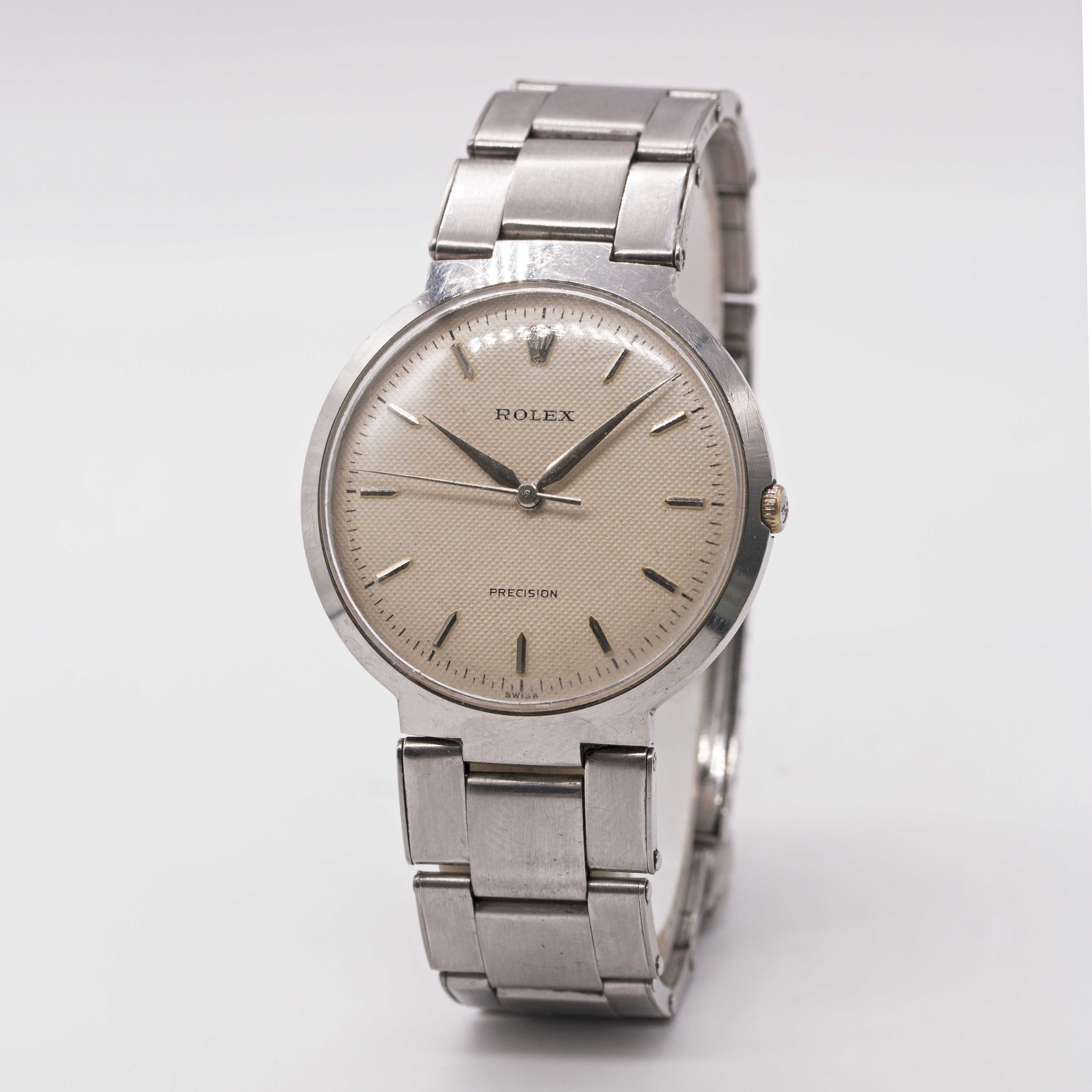 A RARE GENTLEMAN'S STAINLESS STEEL ROLEX "UFO" PRECISION BRACELET WATCH CIRCA 1958, REF. 9083 WITH - Image 5 of 12