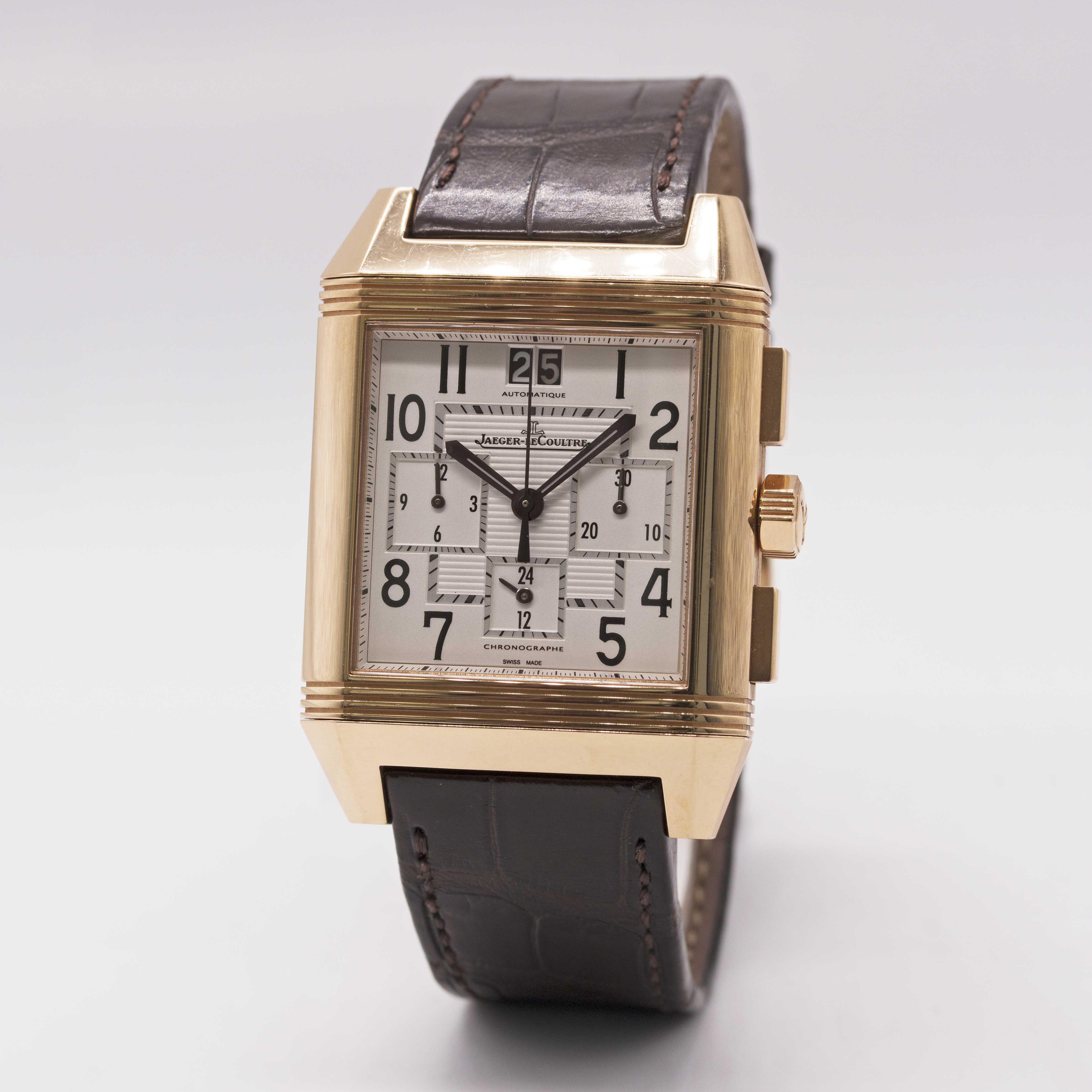 A GENTLEMAN'S 18K SOLID ROSE GOLD JAEGER LECOULTRE REVERSO SQUADRA 1000 HOURS AUTOMATIC - Image 3 of 10