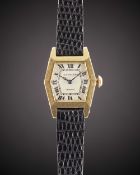 A RARE LADIES 18K SOLID GOLD CARTIER FRANCE WRIST WATCH CIRCA 1940