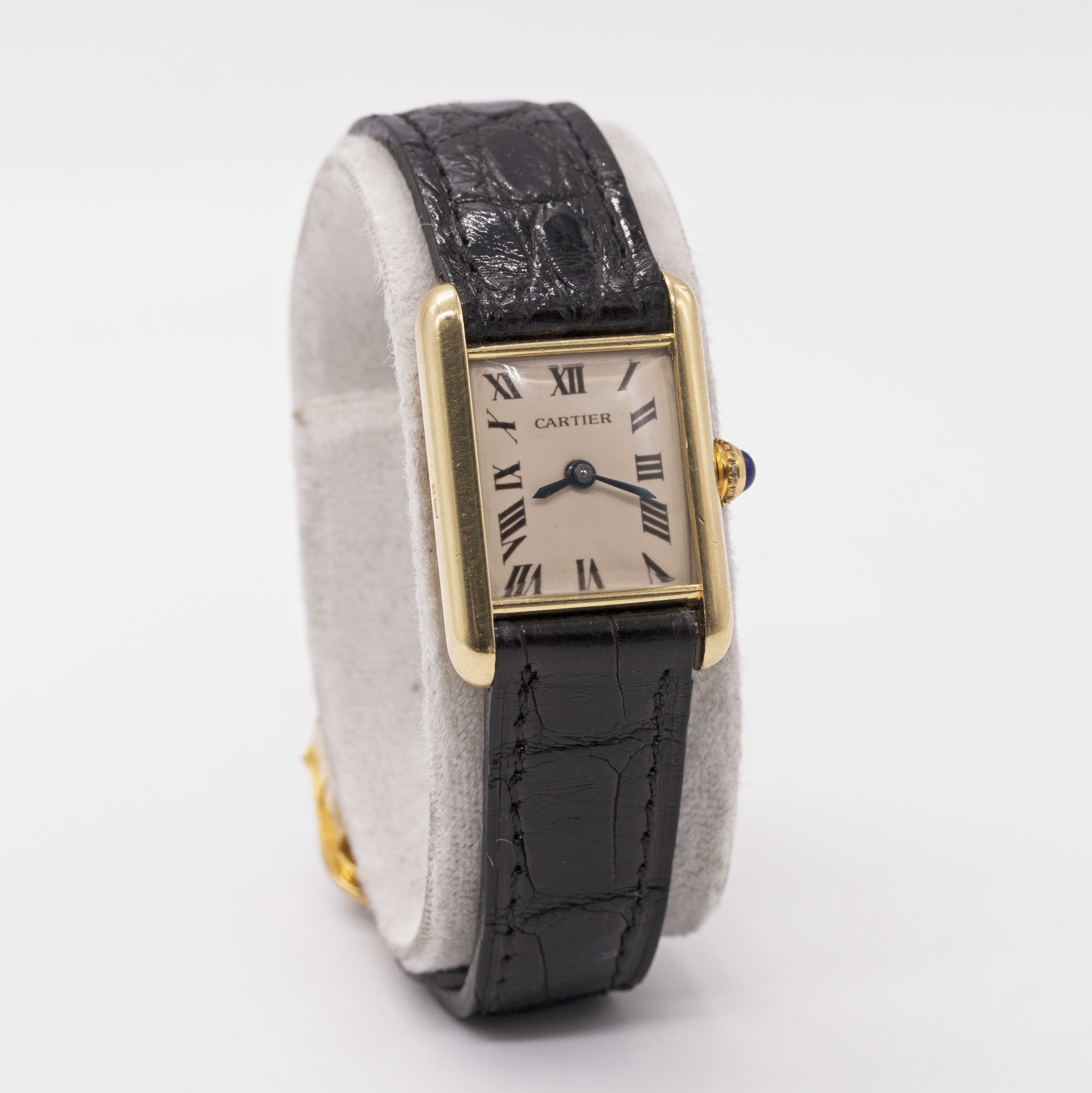 A RARE LADIES 18K SOLID GOLD CARTIER LONDON TANK "LC" WRIST WATCH CIRCA 1975, WITH LONDON - Image 5 of 14