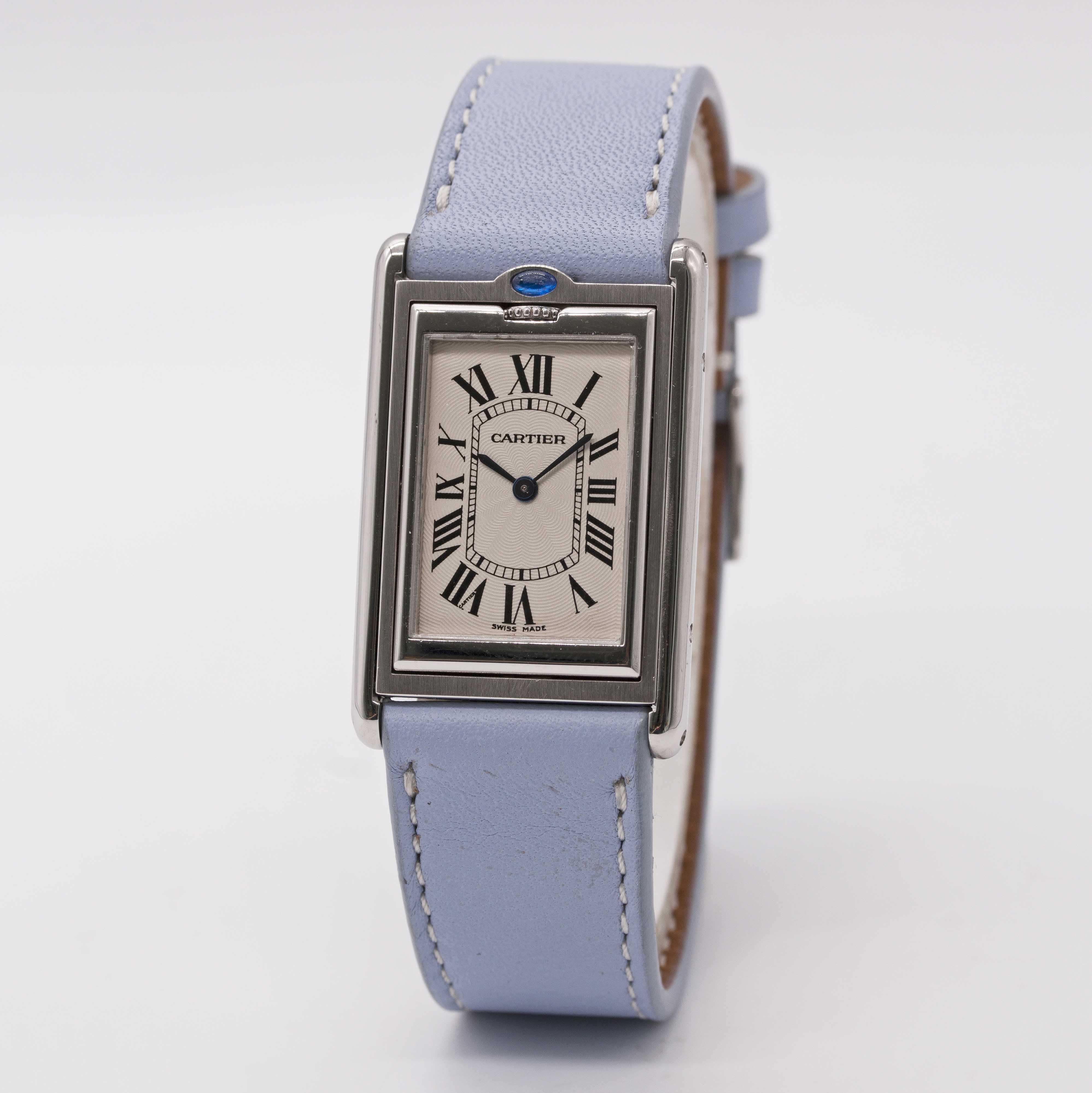 A GENTLEMAN'S STAINLESS STEEL CARTIER TANK BASCULANTE "JUMBO" WRIST WATCH CIRCA 2000s, REF. 2390 - Image 4 of 9