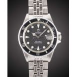 A MID SIZE STAINLESS STEEL ROLEX TUDOR PRINCE OYSTERDATE SUBMARINER BRACELET WATCH DATED 1996,