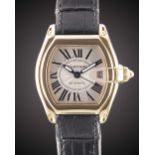 A GENTLEMAN'S SIZE 18K SOLID YELLOW GOLD CARTIER ROADSTER AUTOMATIC WRIST WATCH DATED 2007, REF.