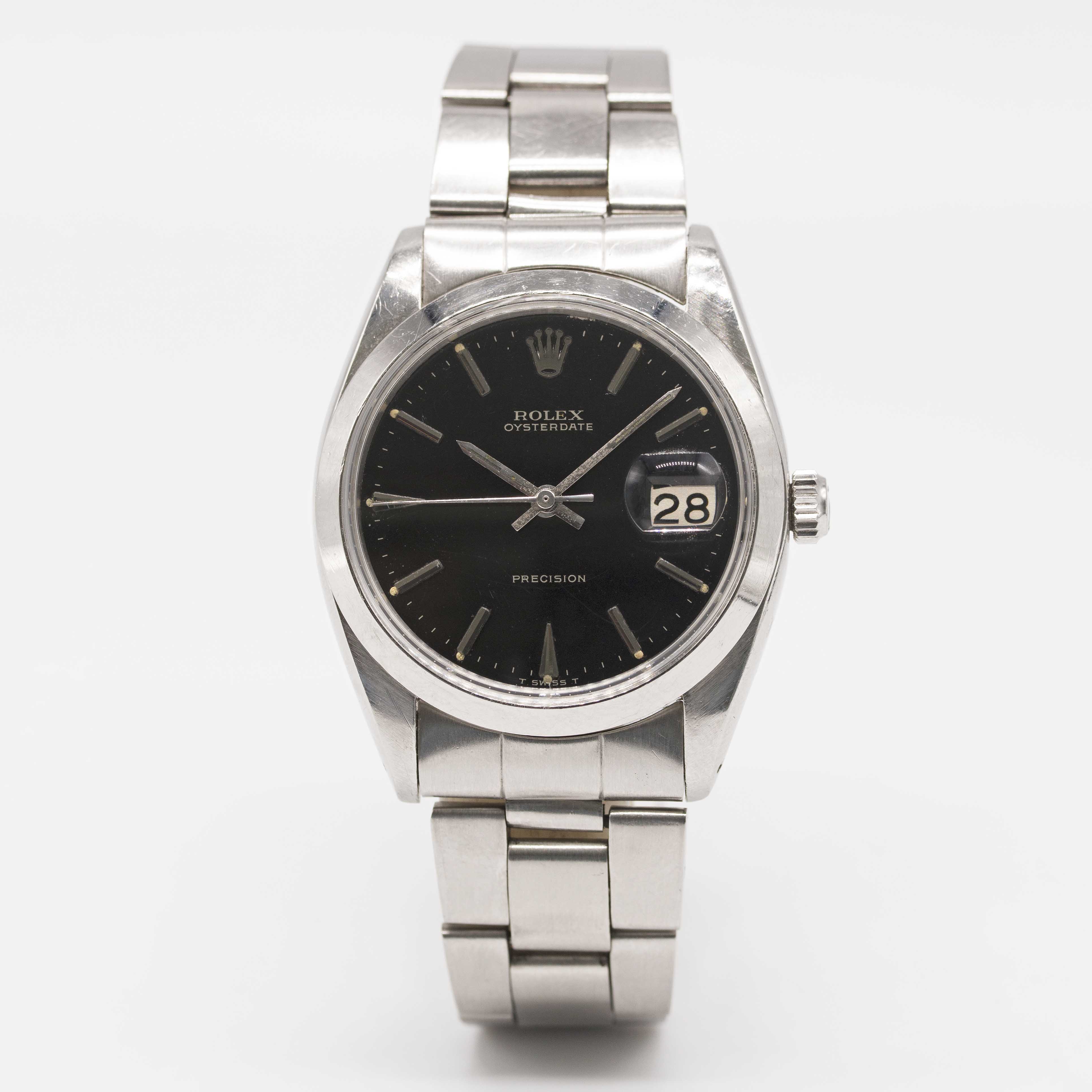 A GENTLEMAN'S STAINLESS STEEL ROLEX OYSTERDATE PRECISION BRACELET WATCH CIRCA 1966, REF. 6694 WITH - Image 2 of 10