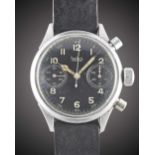 A GENTLEMAN'S GERMAN MILITARY HANHART LUFTWAFFE PILOTS FLYBACK CHRONOGRAPH WRIST WATCH CIRCA 1940s