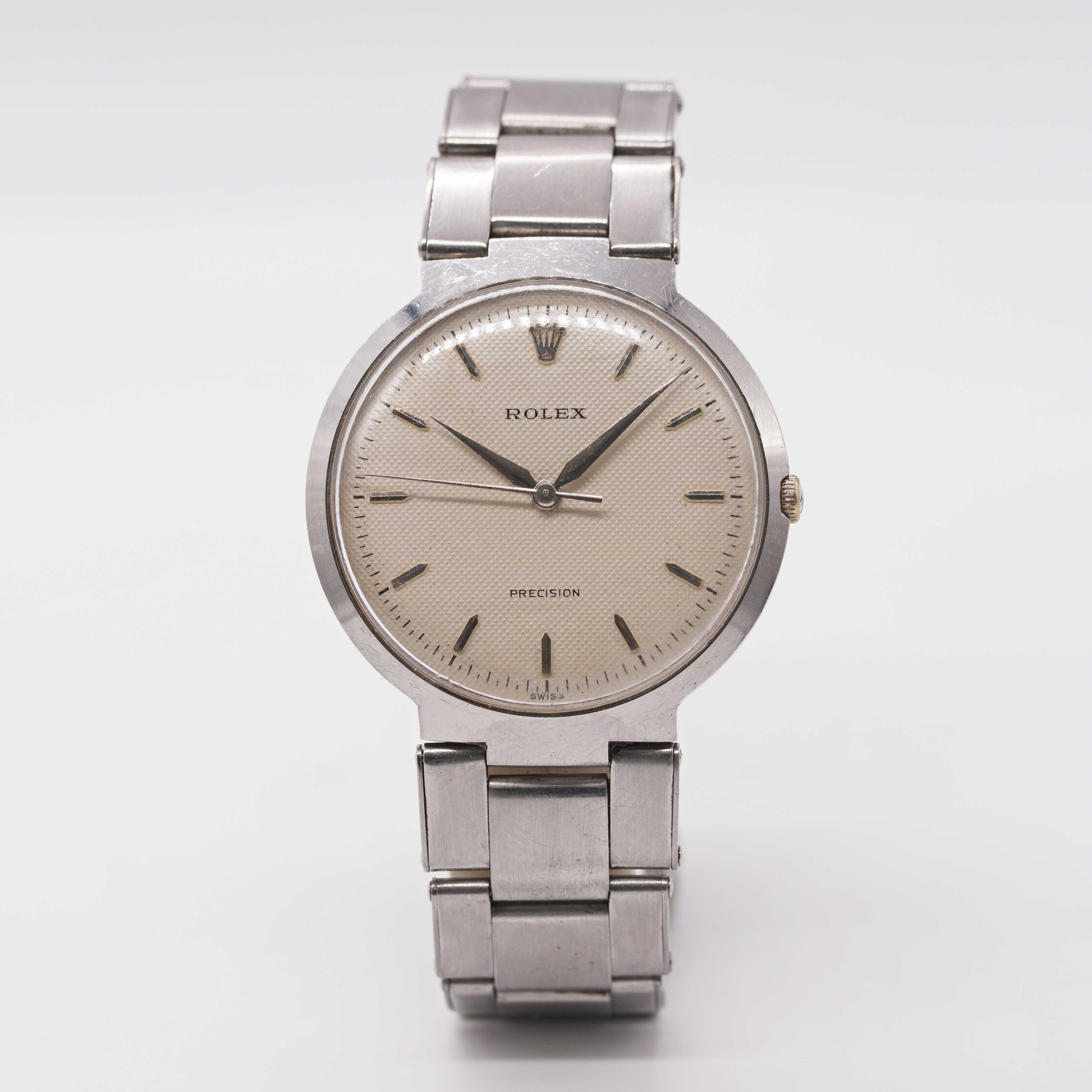 A RARE GENTLEMAN'S STAINLESS STEEL ROLEX "UFO" PRECISION BRACELET WATCH CIRCA 1958, REF. 9083 WITH - Image 3 of 12