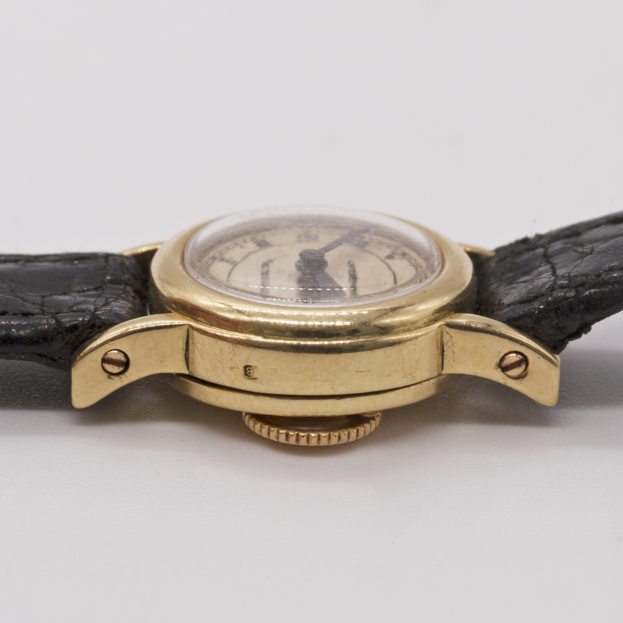 A RARE LADIES 18K SOLID GOLD CARTIER LONDON BACKWIND WRIST WATCH CIRCA 1961, WITH LONDON HALLMARKS - Image 7 of 8