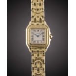 A LADIES 18K SOLID GOLD CARTIER PANTHERE "ART DECO" BRACELET WATCH CIRCA 1990s, REF. 1070 2 WITH