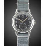 A GENTLEMAN'S STAINLESS STEEL BRITISH MILITARY IWC MARK 10 W.W.W. WRIST WATCH CIRCA 1940s, PART OF