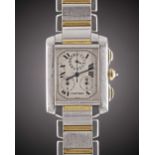 A GENTLEMAN'S SIZE STEEL & GOLD CARTIER TANK FRANCAISE CHRONOGRAPH BRACELET WATCH CIRCA 2005, REF.