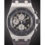 A GENTLEMAN'S STAINLESS STEEL & RUBBER AUDEMARS PIGUET ROYAL OAK OFFSHORE CHRONOGRAPH WRIST WATCH