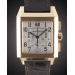 A GENTLEMAN'S 18K SOLID ROSE GOLD JAEGER LECOULTRE REVERSO SQUADRA 1000 HOURS AUTOMATIC