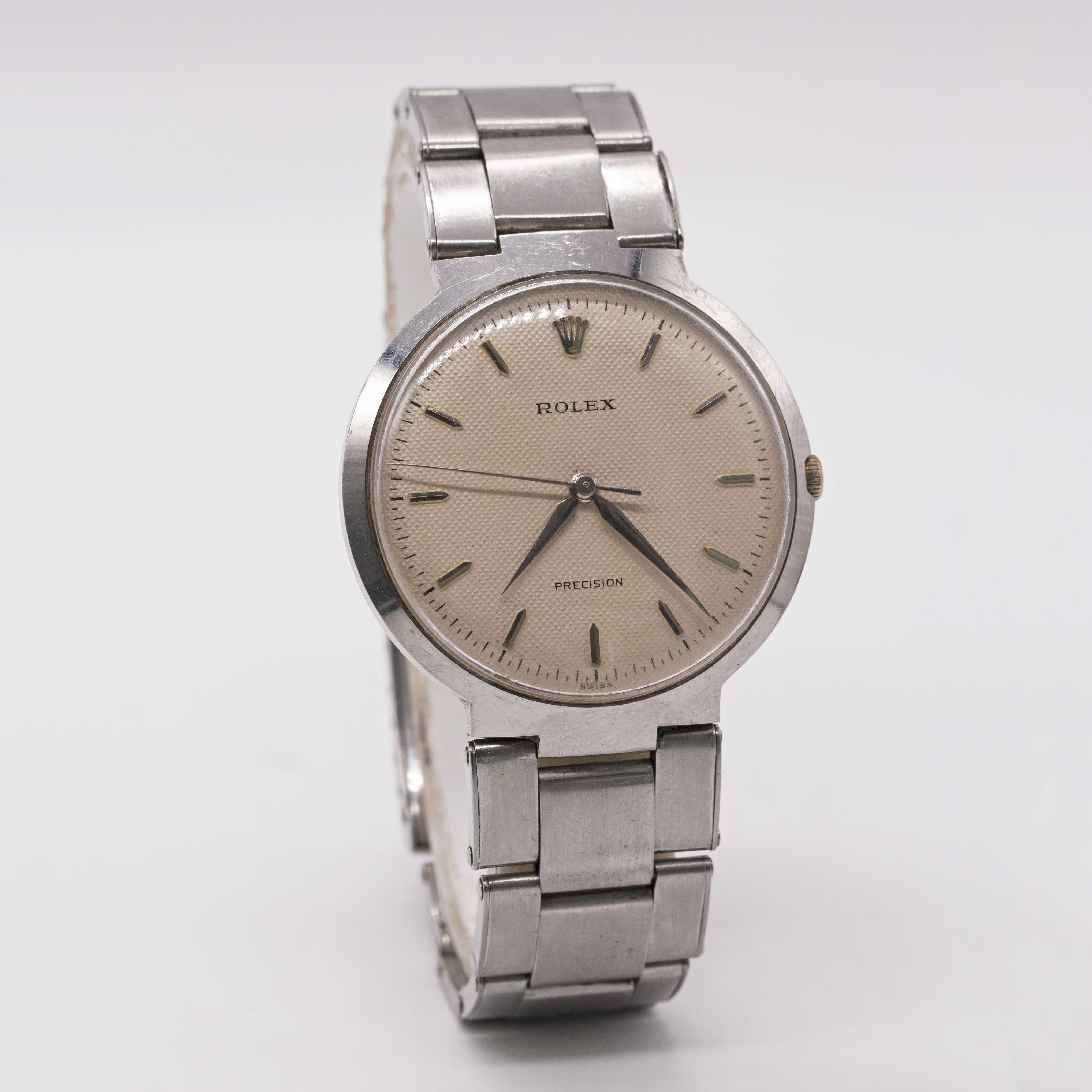 A RARE GENTLEMAN'S STAINLESS STEEL ROLEX "UFO" PRECISION BRACELET WATCH CIRCA 1958, REF. 9083 WITH - Image 6 of 12