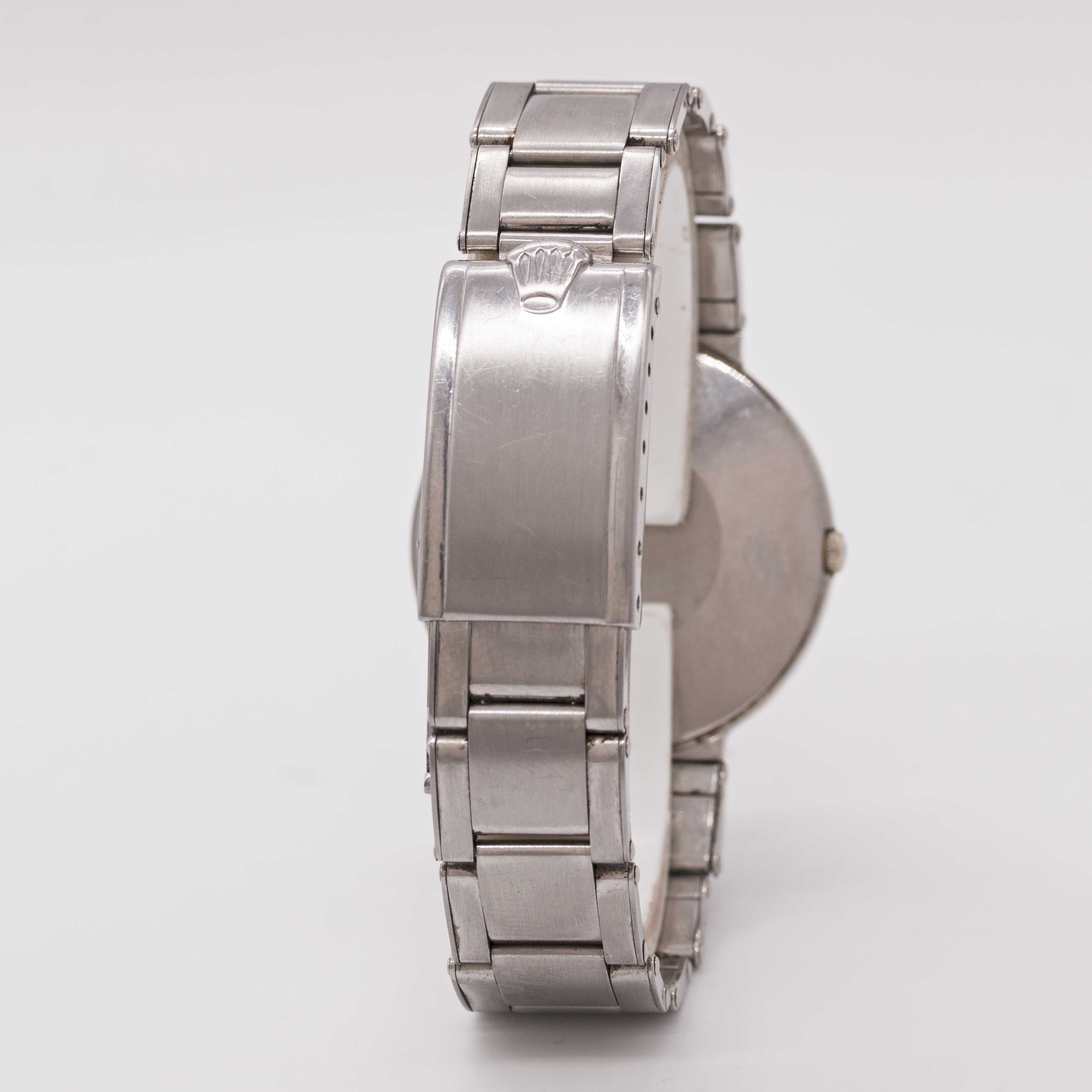 A RARE GENTLEMAN'S STAINLESS STEEL ROLEX "UFO" PRECISION BRACELET WATCH CIRCA 1958, REF. 9083 WITH - Image 7 of 12