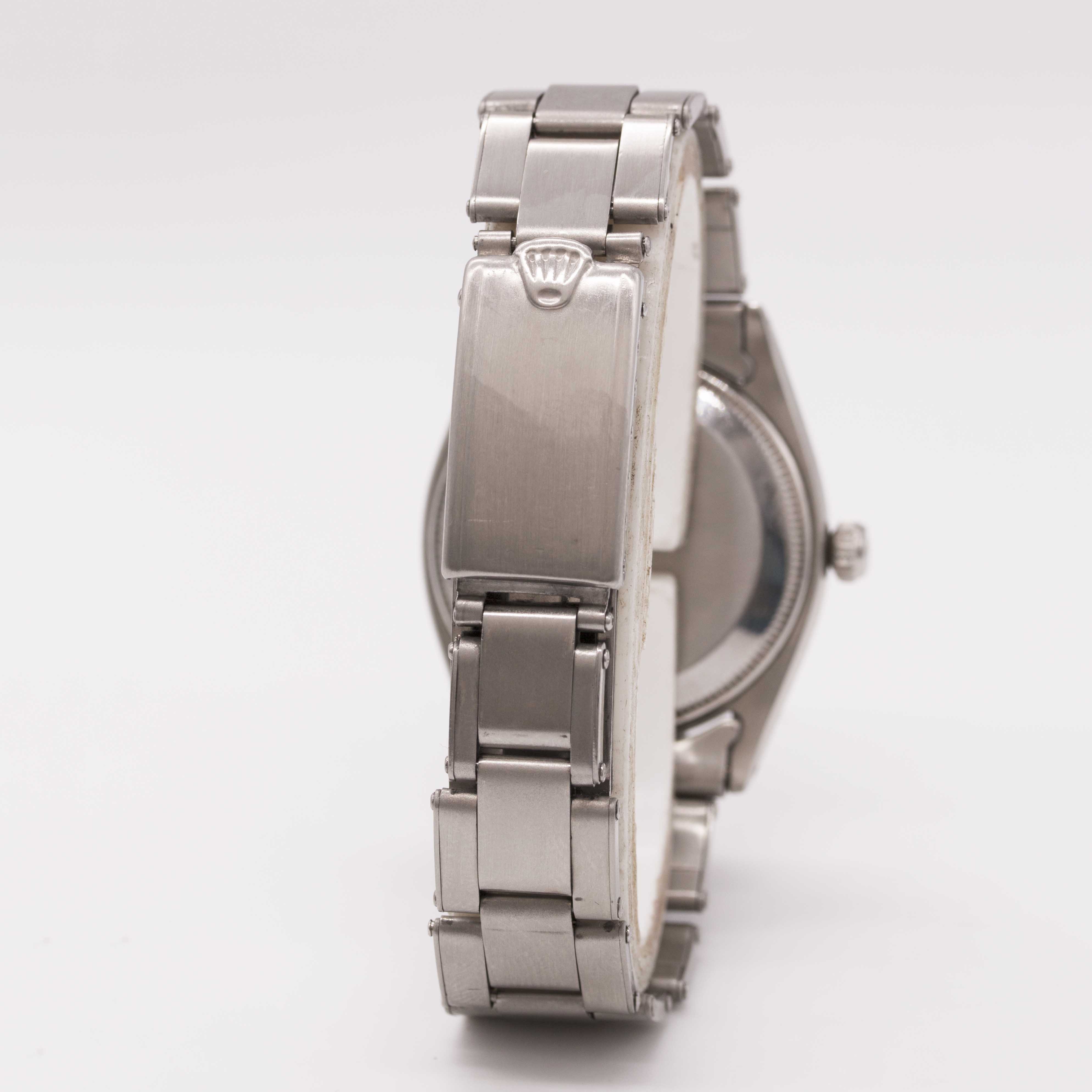 A RARE GENTLEMAN'S STAINLESS STEEL ROLEX OYSTER PERPETUAL BRACELET WATCH CIRCA 1956, REF. 6564 - Image 7 of 12