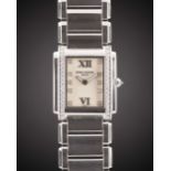 A LADIES STAINLESS STEEL & DIAMOND PATEK PHILIPPE TWENTY-4 BRACELET WATCH DATED 2006, REF. 4910/