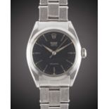 A RARE GENTLEMAN'S STAINLESS STEEL ROLEX OYSTER ROYAL PRECISION BRACELET WATCH CIRCA 1962, REF. 6426