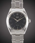 A RARE GENTLEMAN'S STAINLESS STEEL ROLEX OYSTER ROYAL PRECISION BRACELET WATCH CIRCA 1962, REF. 6426